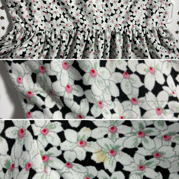 Vintage 70s Floral Dress Women's Small Border Print Pink Keyhole Neckline Sheath - Picture 10 of 12